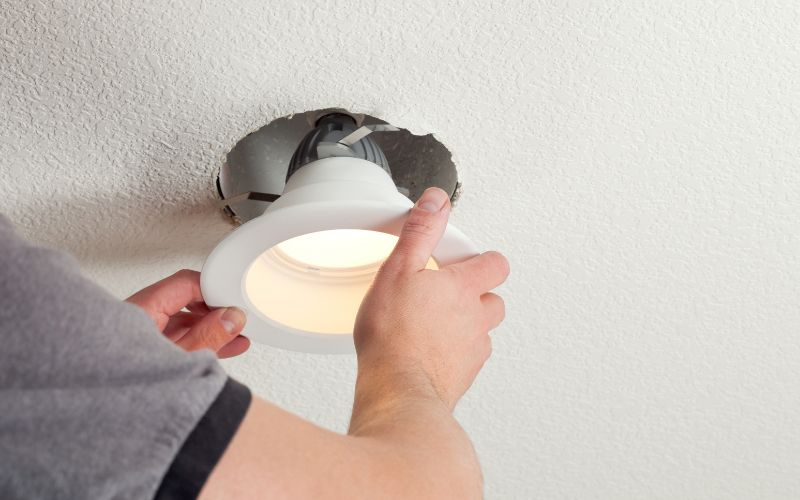 Installing LED bulb into ceiling fixture